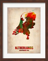 Framed Netherlands Watercolor Map