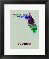 Framed Florida Color Splatter Map