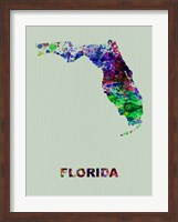 Framed Florida Color Splatter Map