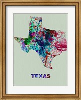 Framed Texas Color Splatter Map