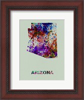 Framed Arizona Color Splatter Map