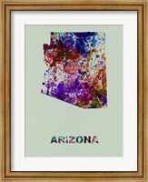Framed Arizona Color Splatter Map