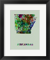 Framed Arkansas Color Splatter Map
