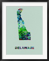 Framed Delaware Color Splatter Map