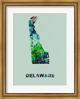 Framed Delaware Color Splatter Map
