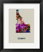 Framed Idaho Color Splatter Map