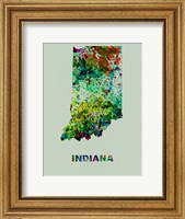 Framed Indiana Color Splatter Map
