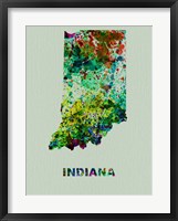 Framed Indiana Color Splatter Map