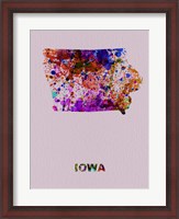 Framed Iowa Color Splatter Map