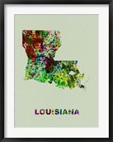 Framed Louisiana Color Splatter Map