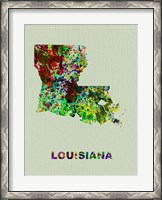 Framed Louisiana Color Splatter Map
