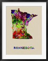 Framed Minnesota Color Splatter Map
