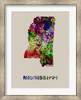 Framed Mississippi Color Splatter Map