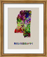 Framed Mississippi Color Splatter Map