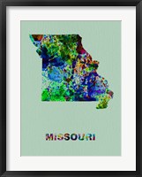 Framed Missouri Color Splatter Map