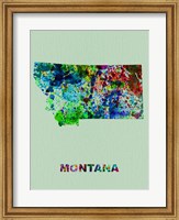 Framed Montana Color Splatter Map