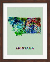Framed Montana Color Splatter Map