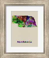 Framed Nebraska Color Splatter Map