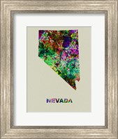 Framed Nevada Color Splatter Map