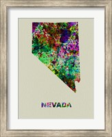 Framed Nevada Color Splatter Map