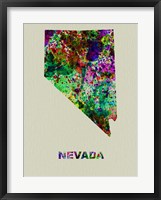 Framed Nevada Color Splatter Map