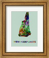 Framed New Hampshire Color Splatter Map