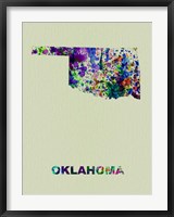 Framed Oklahoma Color Splatter Map