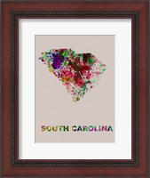 Framed South Carolina Color Splatter Map