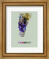 Framed Vermont Color Splatter Map
