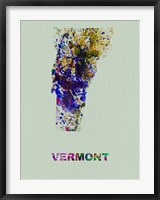 Framed Vermont Color Splatter Map