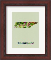 Framed Tennessee Color Splatter Map