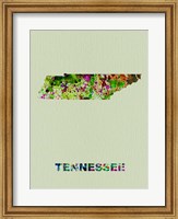 Framed Tennessee Color Splatter Map