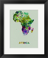 Framed Africa Color Splatter Map
