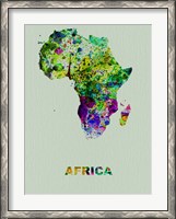 Framed Africa Color Splatter Map