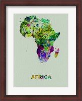 Framed Africa Color Splatter Map