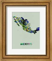 Framed Mexico Color Splatter Map