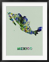 Framed Mexico Color Splatter Map