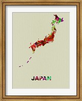 Framed Japan Color Splatter Map