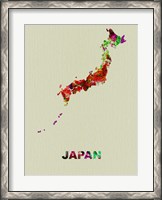 Framed Japan Color Splatter Map