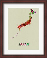 Framed Japan Color Splatter Map