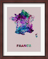 Framed France Color Splatter Map