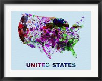 Framed United States Color Splatter Map