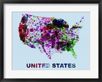 Framed United States Color Splatter Map