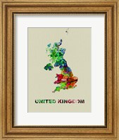 Framed United Kingdom Color Splatter Map