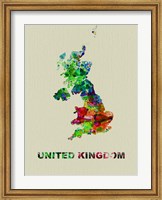 Framed United Kingdom Color Splatter Map