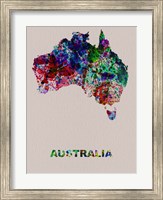 Framed Australia Color Splatter Map