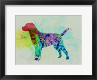 Framed Labrador Retriever Watercolor