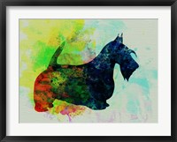 Framed Scottish Terrier Watercolor