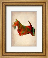 Framed Scottish Terrier Watercolor 2
