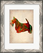 Framed Scottish Terrier Watercolor 2